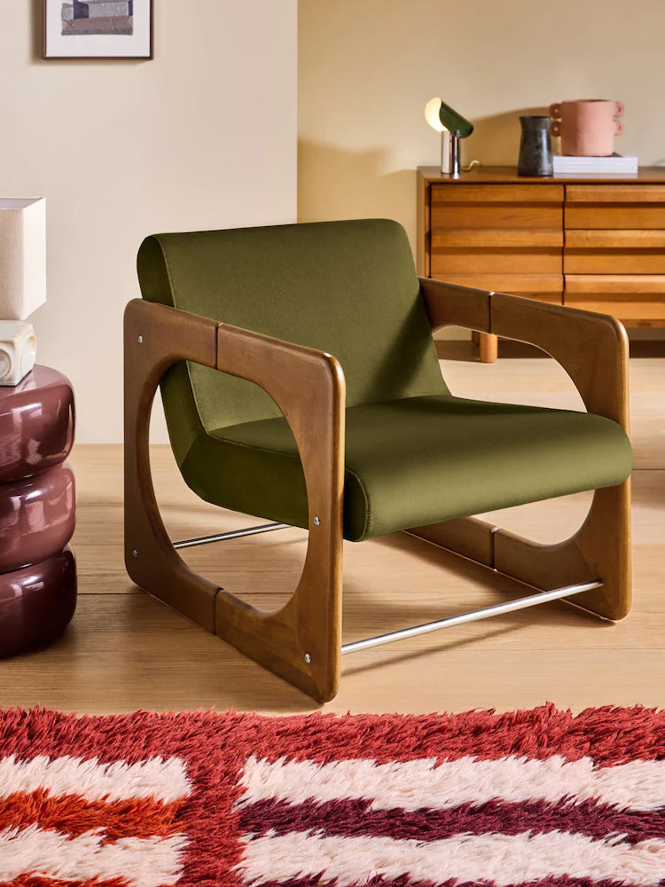 Olive Velvet Dual Accent Chair