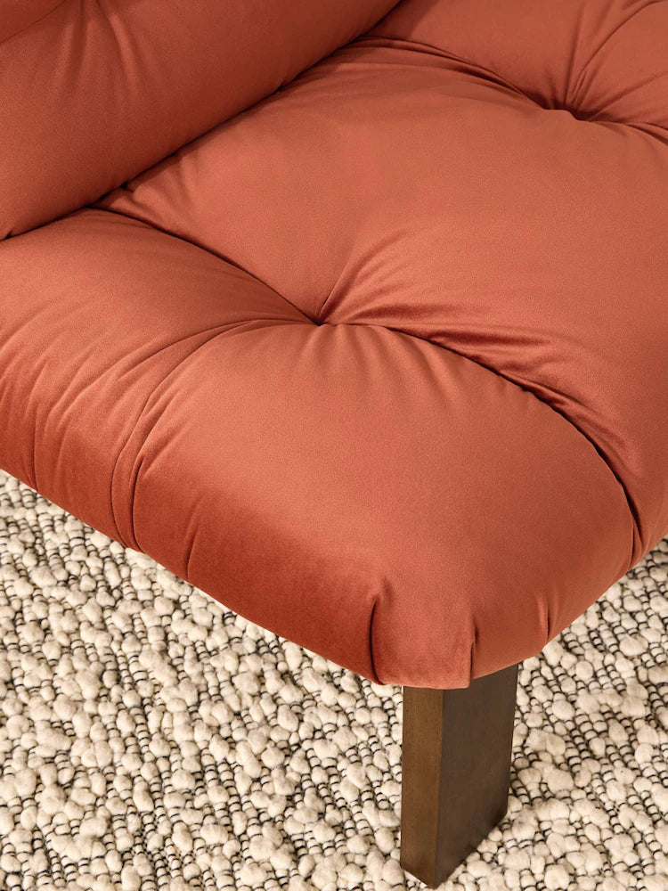 Brick Red Velvet Fran Accent Chair