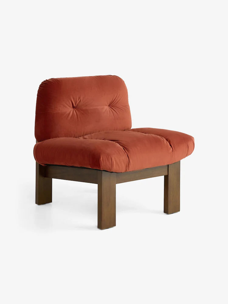 Brick Red Velvet Fran Accent Chair
