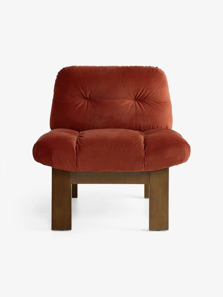 Brick Red Velvet Fran Accent Chair