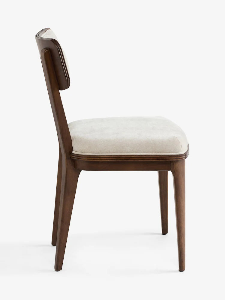 Hundon Chenille Natural Barcombe Set of 2 Dining Chairs