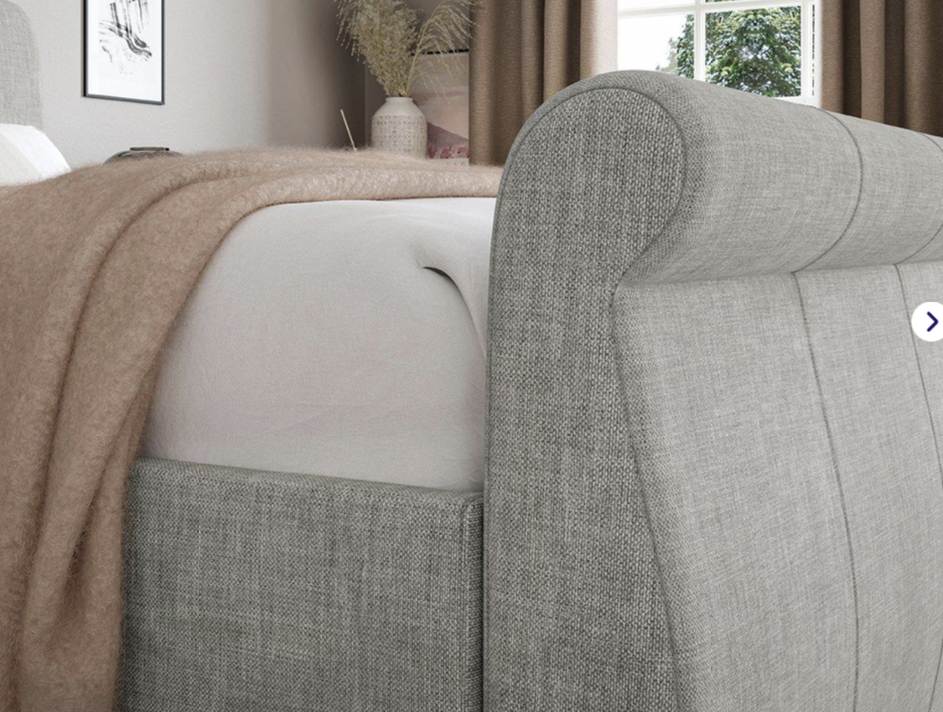 Lucia Upholstered Sleigh Bed with Drawer Storage