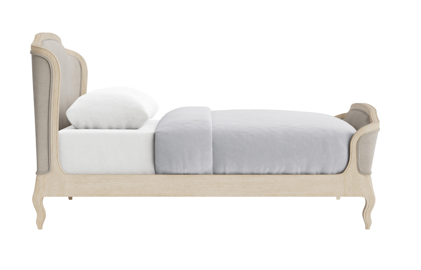 Joelle Bed upholstered and Oak