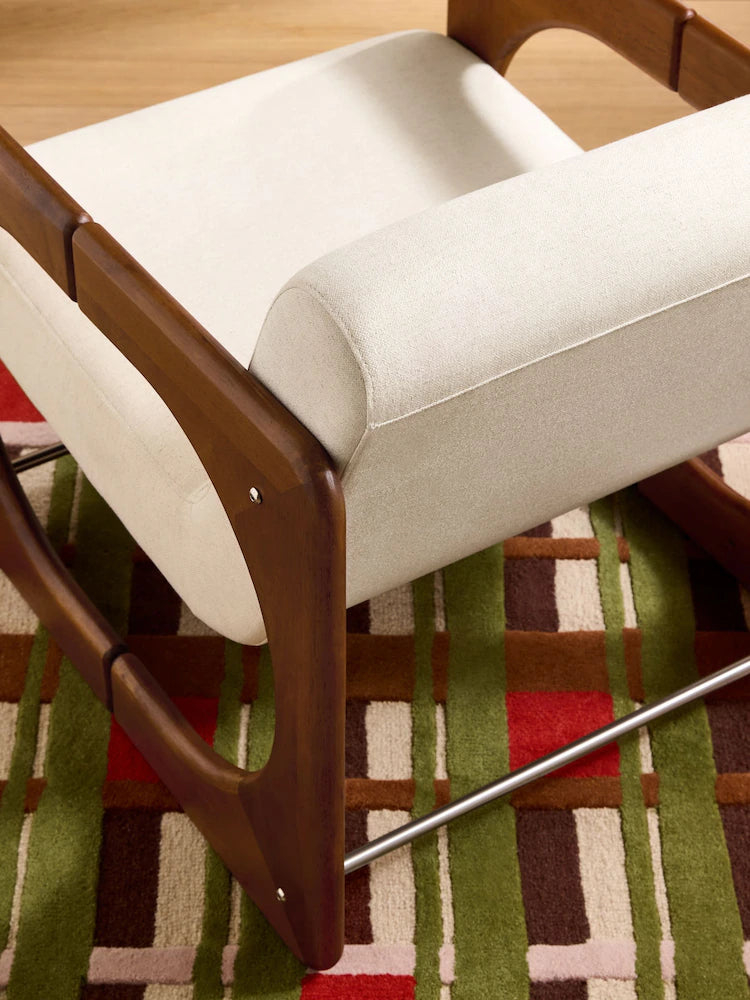 Woven Slub Natural Stone Dual Accent Chair