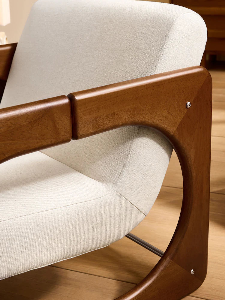 Woven Slub Natural Stone Dual Accent Chair