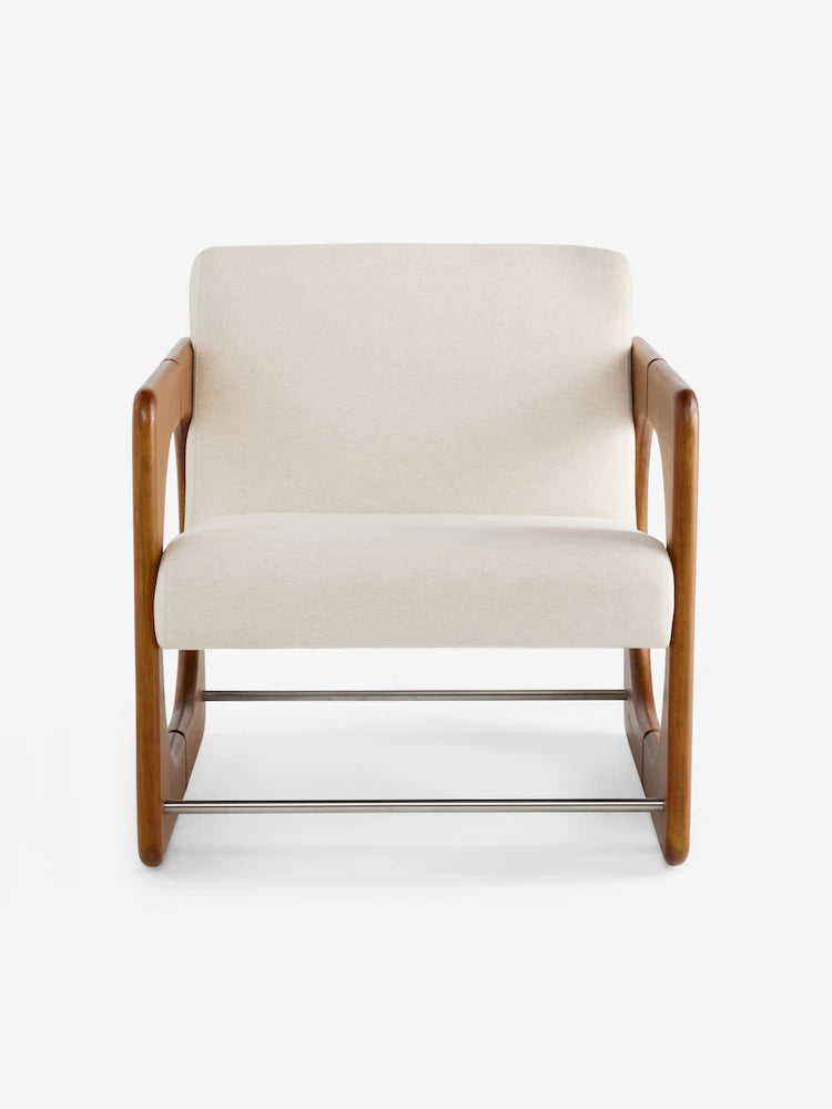 Woven Slub Natural Stone Dual Accent Chair