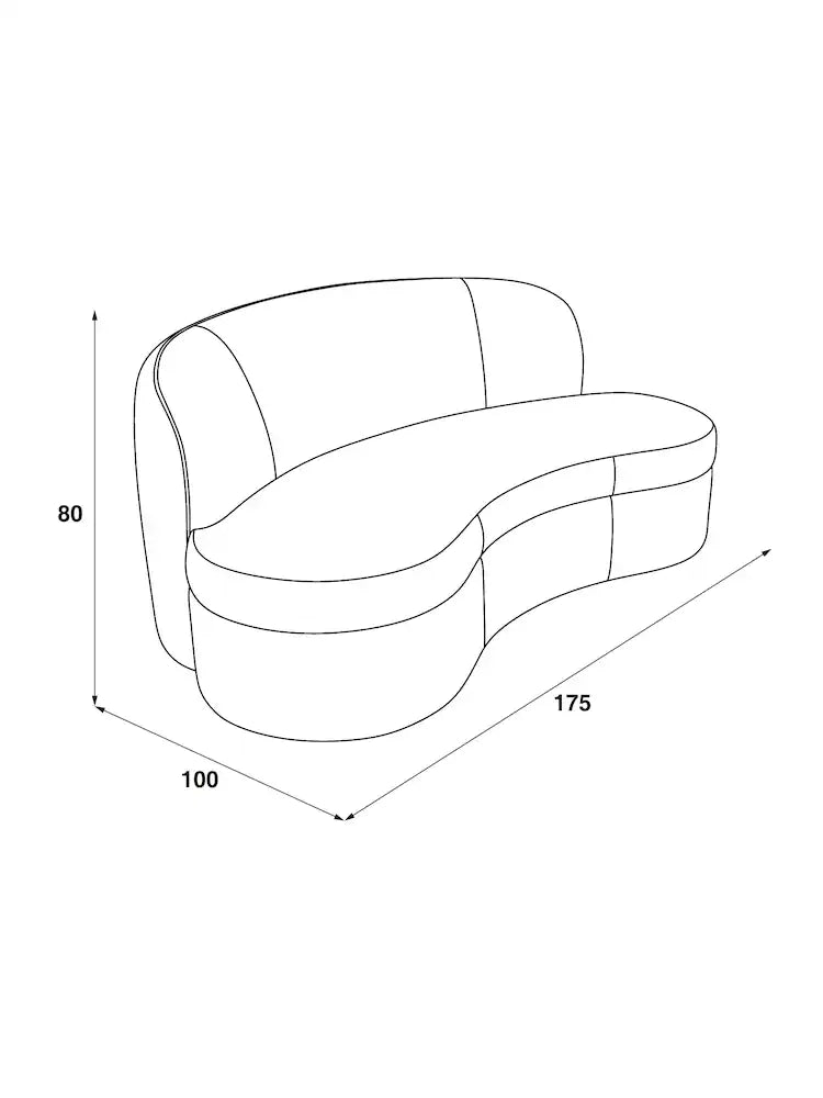 Relaxed Chenille Tofffee Brown Leila Curve 3 Seater Sofa