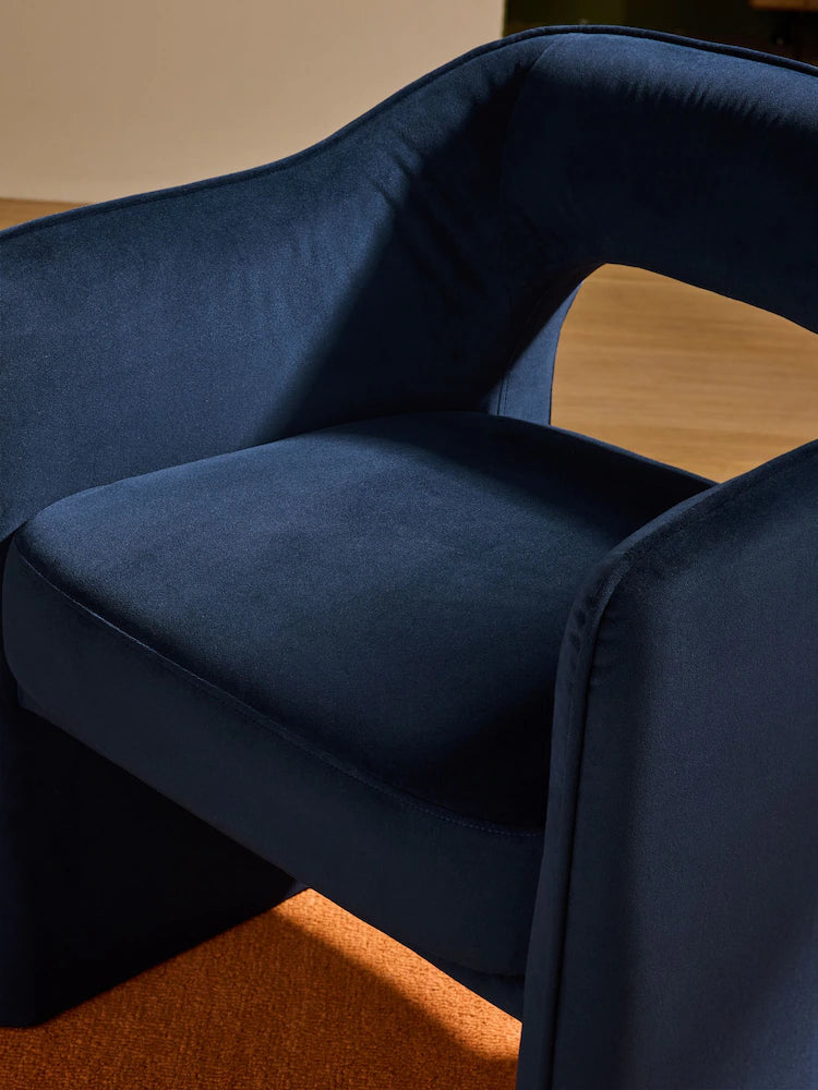 Navy Blue Velvet Sariah Dining Chair