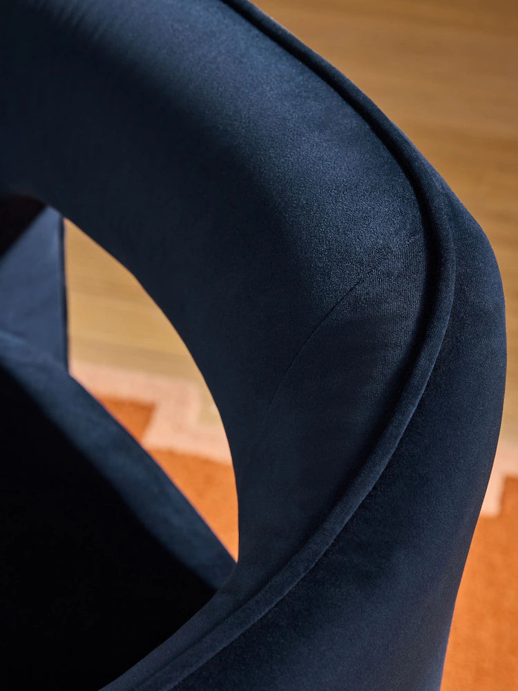 Navy Blue Velvet Sariah Dining Chair