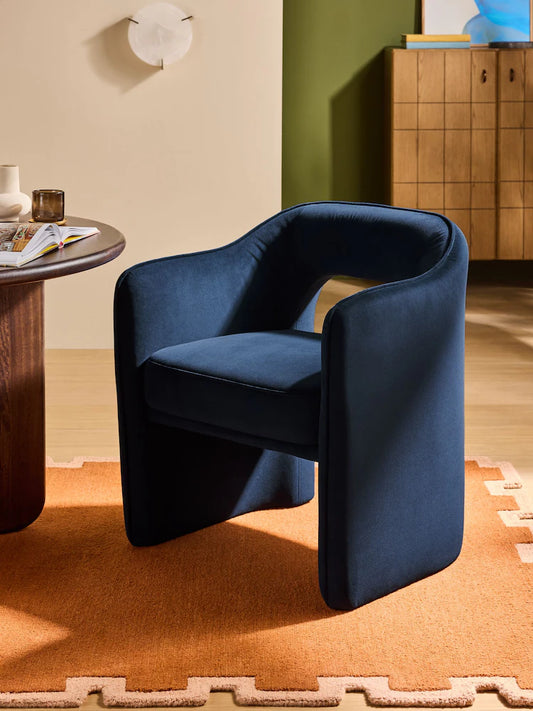 Navy Blue Velvet Sariah Dining Chair
