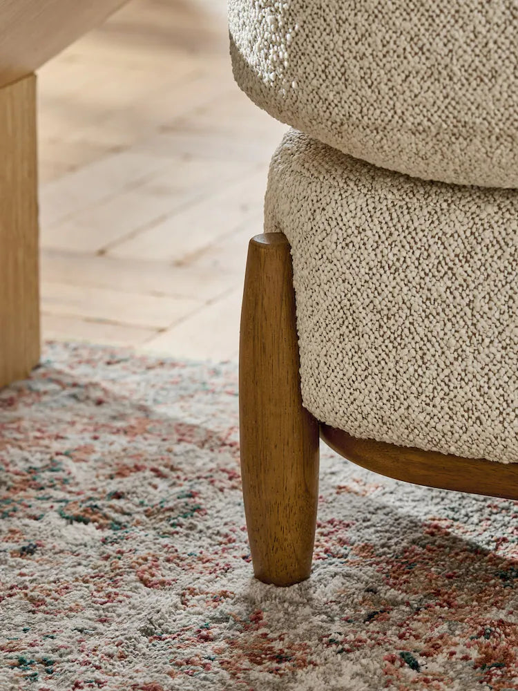 Casual Boucle Light Natural Ellison Snuggle Chair
