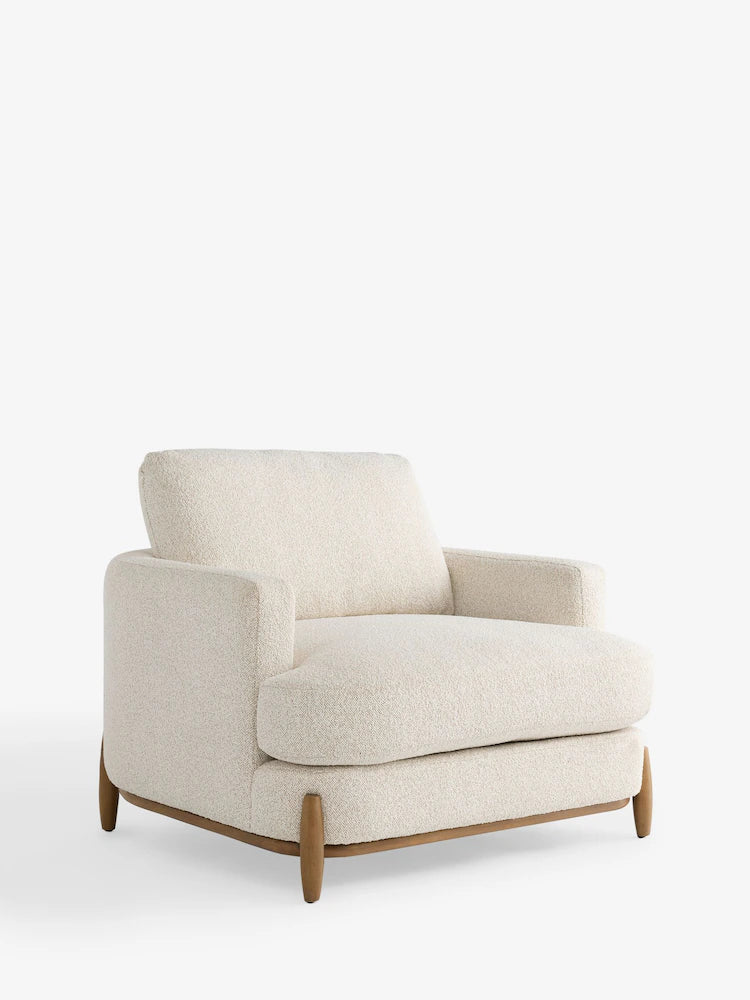 Casual Boucle Light Natural Ellison Snuggle Chair