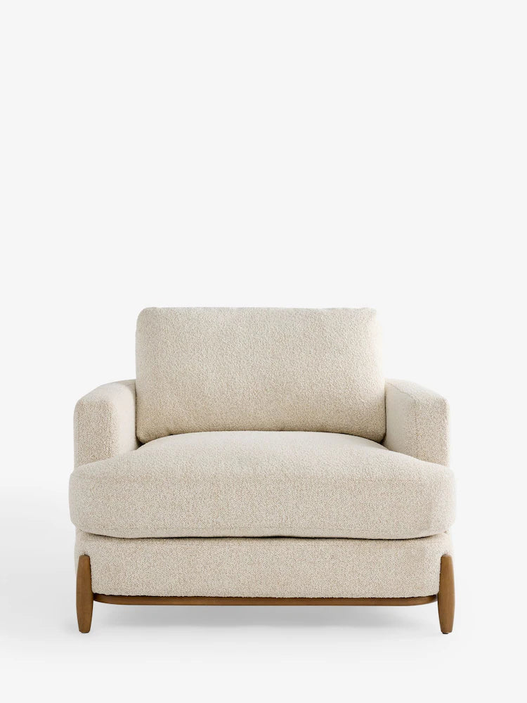 Casual Boucle Light Natural Ellison Snuggle Chair