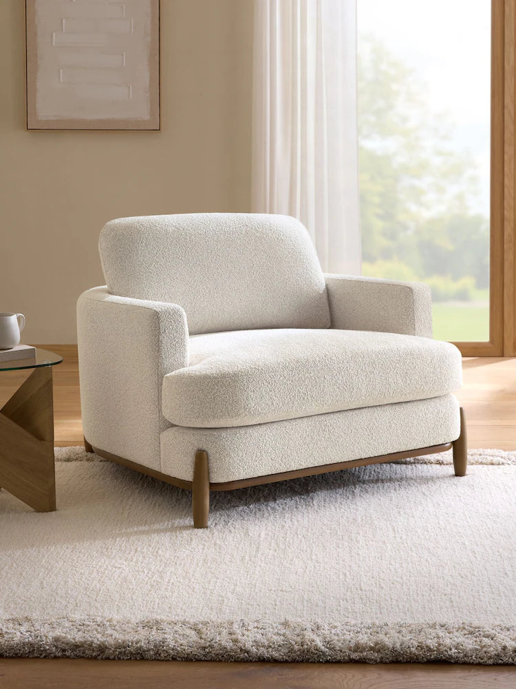 Casual Boucle Light Natural Ellison Snuggle Chair