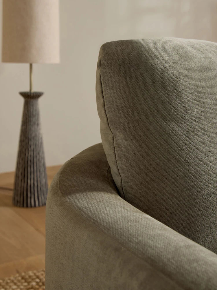 Fine Chenille Sage Green Ellison 3 Seater Sofa