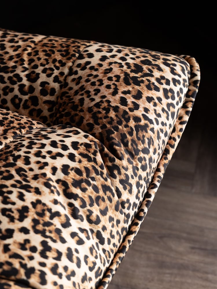 Rockett St George Velvet Leopard Love Lounge Lover Swivel Accent Chair