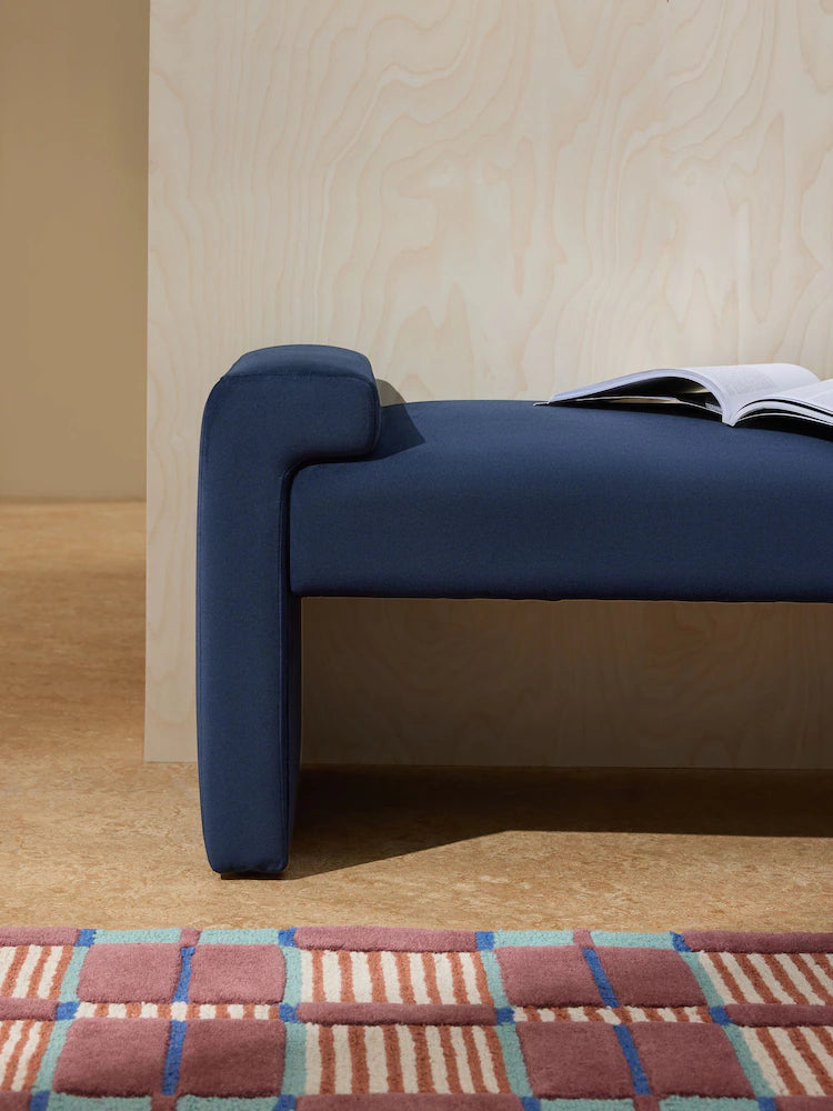 Dark Midnight Blue Velvet Brixton Bench