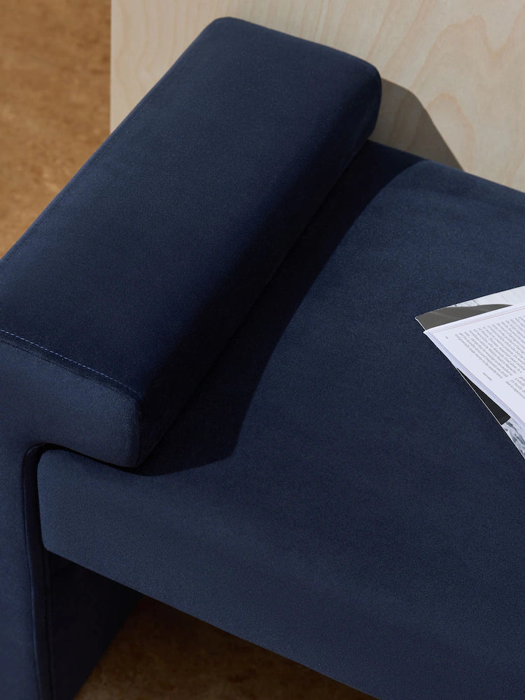Dark Midnight Blue Velvet Brixton Bench