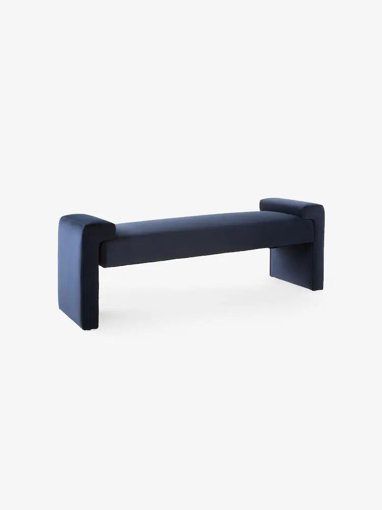 Dark Midnight Blue Velvet Brixton Bench