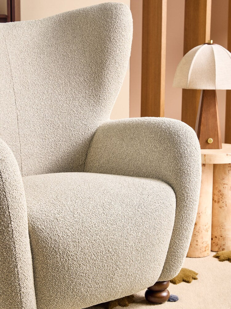 Off White Pax Boucle Yannick Accent Chair