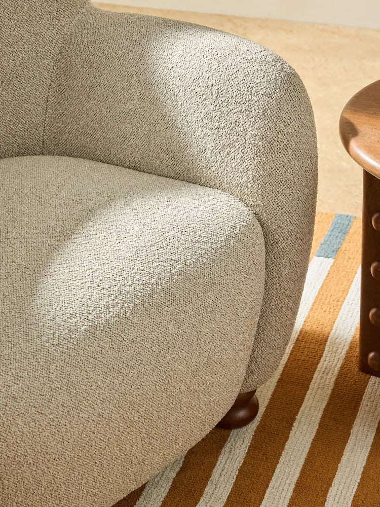 Off White Pax Boucle Yannick Accent Chair
