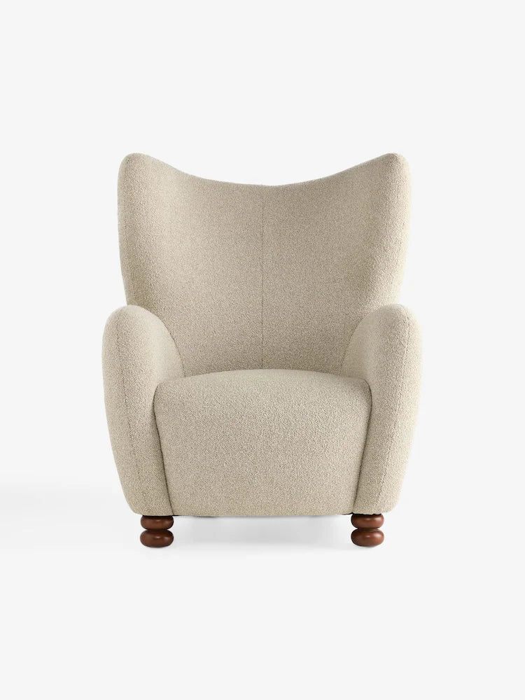 Off White Pax Boucle Yannick Accent Chair