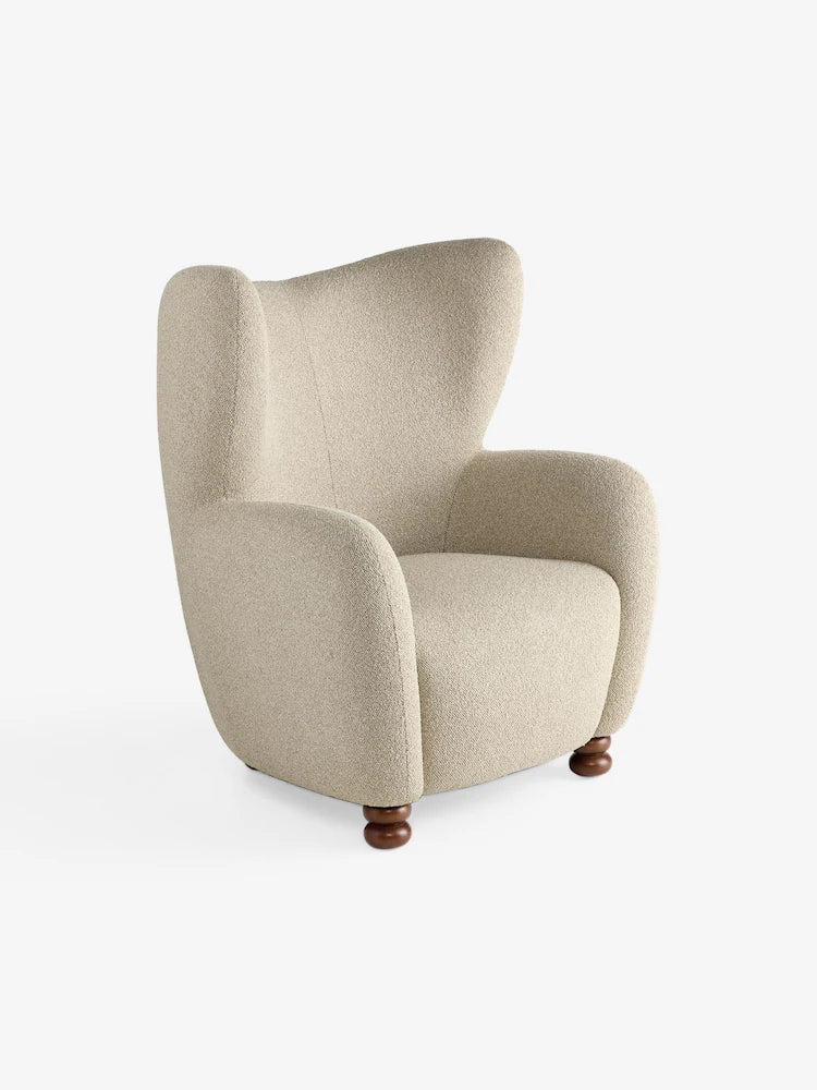 Off White Pax Boucle Yannick Accent Chair