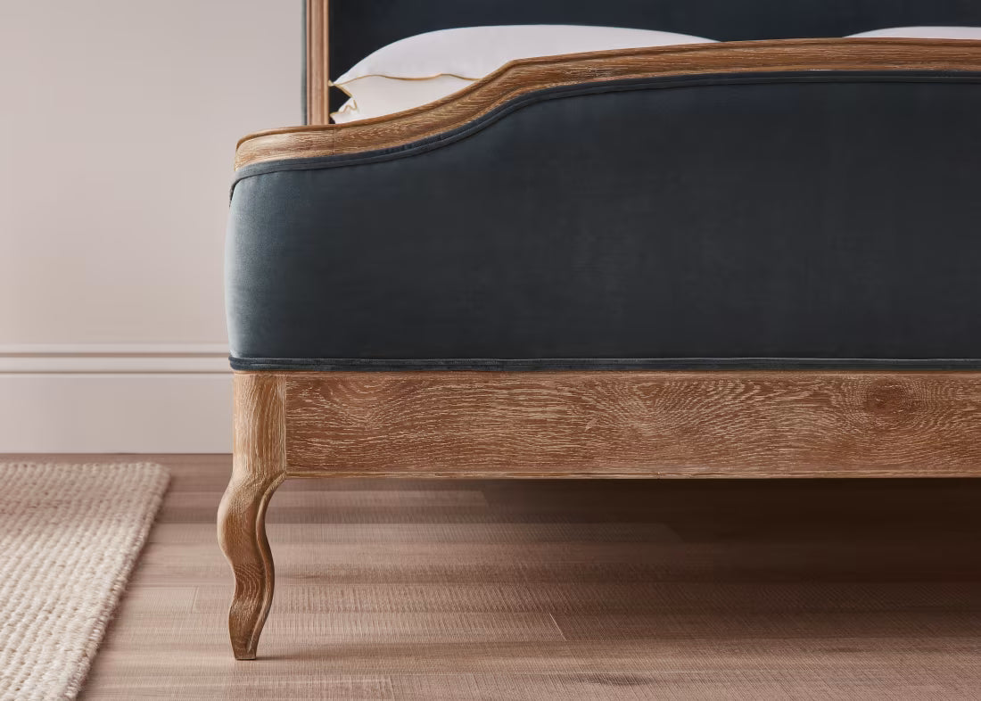 Joelle Bed upholstered and Oak
