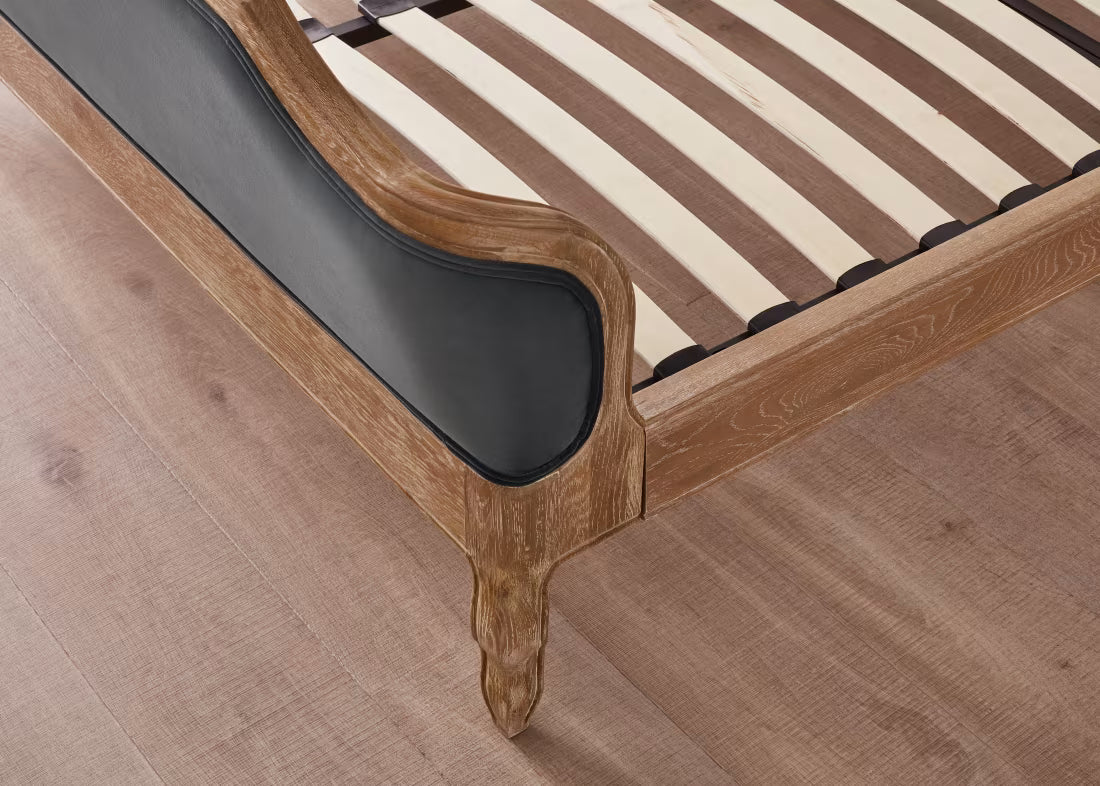 Joelle Bed upholstered and Oak