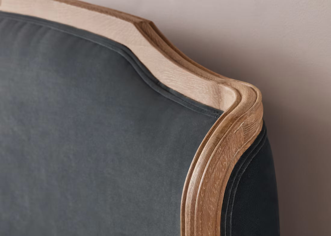 Joelle Bed upholstered and Oak