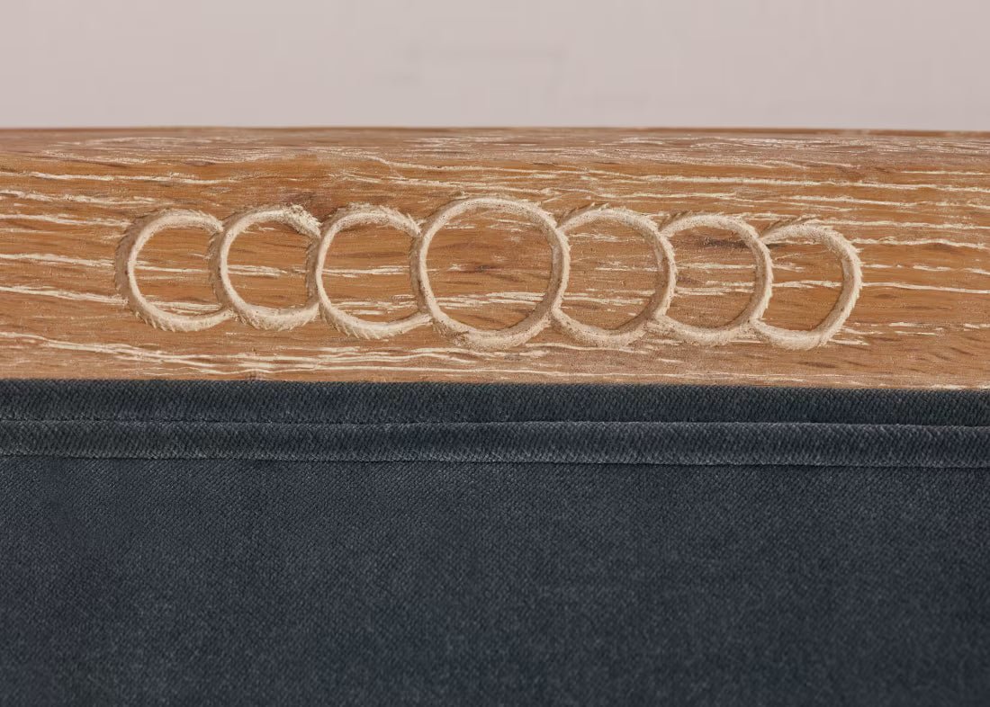 Joelle Bed upholstered and Oak