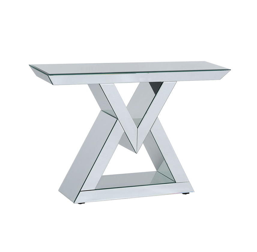 Valentina Mirrored Console Hallway Table Inverted V Shape Stand ...
